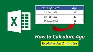 How to Calculate Age Using a Date of Birth in Excel | Excel Tutorials for Beginners