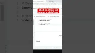 Check the number. of rows and columns in a DataFrame #python #pandas #pythondatascience