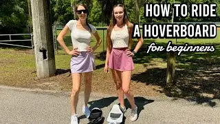 How to Ride a Hoverboard | Teaching my Friend How to Ride Halo Rover X Hoverboard | @Thenattykatty