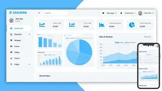 Responsive Admin Dashboard Using HTML CSS And JavaScript | Admin Dashboard Design