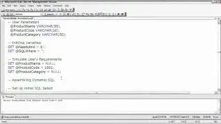 SQL Server Developing Dynamic SQL