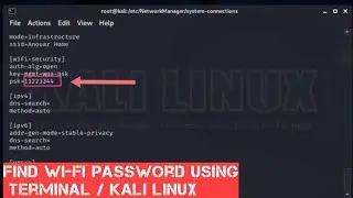 TERMINAL : Show Wi-Fi password | Kali Linux