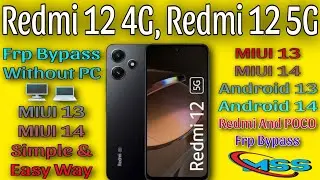 Redmi 12 5G Frp Bypass MIUI 14 | Redmi 12 5G Frp Bypass Hyperos | Redmi 12 Frp Bypass MIUI 14 |