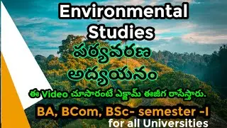 Environmental Studies Sem-I  #Environmentalstudies #Degreeevs #Sem1Evs