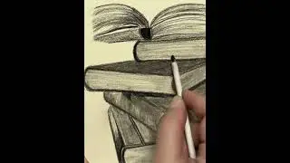 Easy Charcoal Drawing & Shading of a Stack of Books | Beginner-Friendly Tutorial| Easy Step-by-Step
