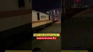 WAP7 attitude video ✅|| Amarpali Exp at Katihar Junction 🔥|| #ytshorts #wap7 #locomotive #kingloco