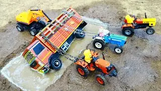 Tata Truck Accident Highway Pulling Out Jcb Eicher HMT Tractor Kubota Tractor ? Jcb Cartoon | CS Toy