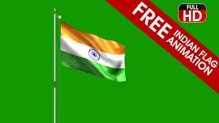 INDIAN FLAG 3D ANIMATION IN GREEN SCREEN