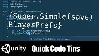 Super Simple Save Unity data PlayerPrefs C#  script using InputField int Get and Set