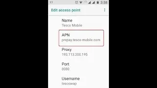 Tesco Mobile APN Settings UK 4G Android