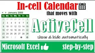 In cell calendar (date picker) that moves with active cell in Excel 