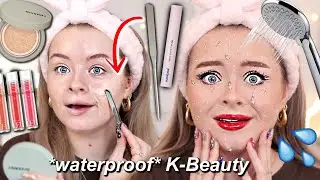 Testing K-BEAUTY PRODUCTS for the first time!!! *WATERPROOF TEST* AD