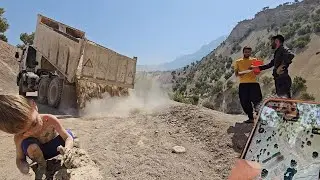 The lifestyle of a rural family in the hot summer and children playing in the par farm