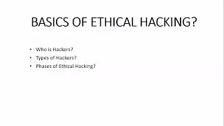 Basics of Ethical Hacking