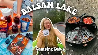 Camping at Balsam Lake, Ontario 📍 Day 2 vlog - beach day, campfire pizzas + lots of reading 🏕