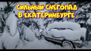 Сильнейший снегопад в окрестностях Екатеринбурга. Пробиваемся через поваленные деревья