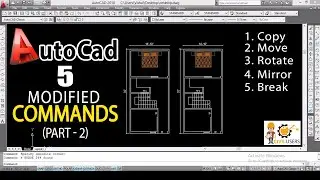 AutoCAD - Copy Command in autocad || copy || move || rotate || mirror || break || (part-2)