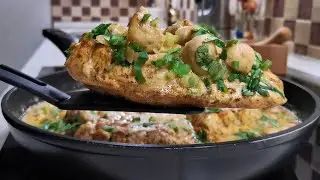 Старый советский рецепт из ресторана! КУРИЦА с ГРИБАМИ в сливочном соусе!