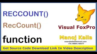 RECCOUNTfunction in visual foxpro | function visual foxpro reccount | get record counts of dbf