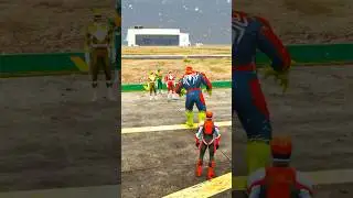 RANDOM SUPERHEROES SPIDER-MAN VS POWER RANGERS BATTLE #gta #gta5 #spiderman