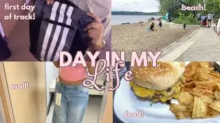 DAY IN MY LIFE || FIRST DAY OF TRACK , MALL , BEACH , FOOD