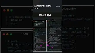 Digital Clock Using #Javascript ¦ Comment for source code  #shorts