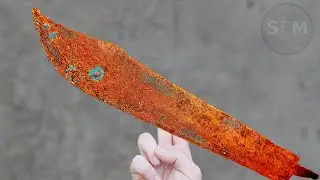 Restoration Very Rusty Big MACHETE Knife