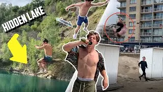 CLIFFDIVING AT A HIDDEN LAKE - SKATEVLOG #16