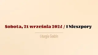 #Nieszpory