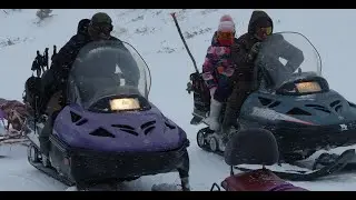 Снегоход ТАЙГА ПАТРУЛЬ SWT. Ровняем путик грейдером.