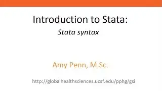 Introduction to Stata - Syntax