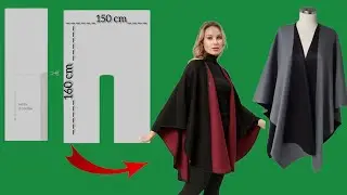 💥Cut and Sew in 5 Minutes 💥Very Easy Poncho Cutting and Sewing/Fits all sizes