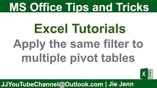 How to Apply the same filter across multiple pivot tables | Excel Tutorial