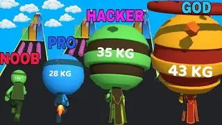 NOOB VS PRO VS HACKER VS GOD in Big Head Man Run
