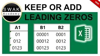 👍 KEEP OR ADD LEADING ZEROS IN EXCEL