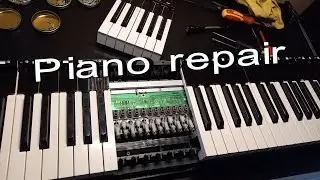 Piano repair, replacing key contact rubbers (Korg SP170, 250, 280).