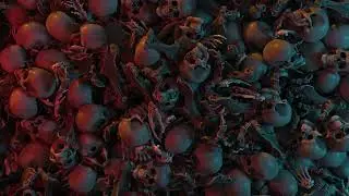 [4K] Skulls / Skeleton Transition - Green Screen