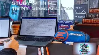 Study With Me 1 Hour - New York Street Ambience - ASMR - Traffic