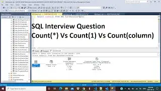 SQL Interview Question - Difference between Count(*), Count(1), Count(colname) | Which is fastest