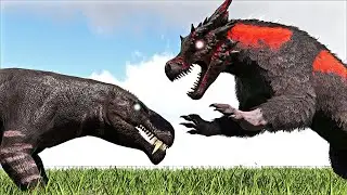 WANDERER DRAKE CAMOUFLAGE VS GORGONOPSID & GORGOSUCHUS JURASSIC PARK (ARK SURVIVAL EVOLVED BATTLE)