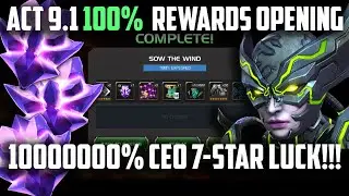 ACT 9.1 100% Exploration Rewards - Quadruple 7-Stars & More! - OUTRAGEOUS LUCK!!! - MCoC
