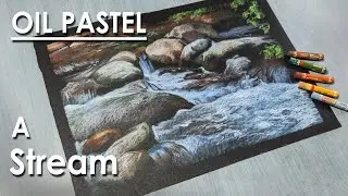 How to Draw Stream in Oil Pastel | steps to follow