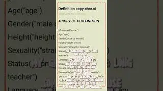 A COPY FOR CHARACTER AI DEFINITION #definition #characterai #ai #bot #characterai