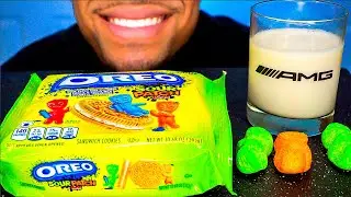 OREO SOUR PATCH KIDS FLAVOR COOKIES MARSHMALLOWS EATING MOUTH SOUNDS ASMR