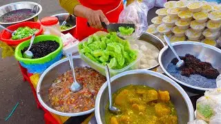 Many Choices for You! Under $1 Khmer Desserts Served By Siem Reap Vendors | Cambodian Street Food