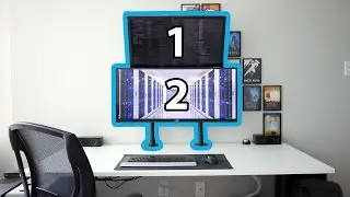 Stacked Dual Monitors using VIVO Arm Mounts