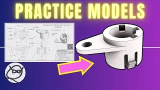 2D to 3D CAD PRACTICE MODEL-  Free Drawing Exercise for 3D CAD users - TABBED BUSHING SLEEVE