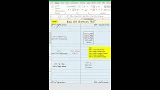 Excel Basic Ctrl Shortcuts TEST | #excel #excelshortcuts