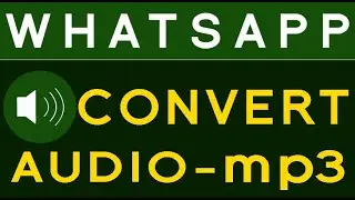 How To  Converted Whatsapp Audio into MP3