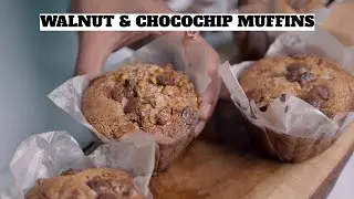 CHOCOCHIP & WALNUT MUFFINS | Eggless & Moist